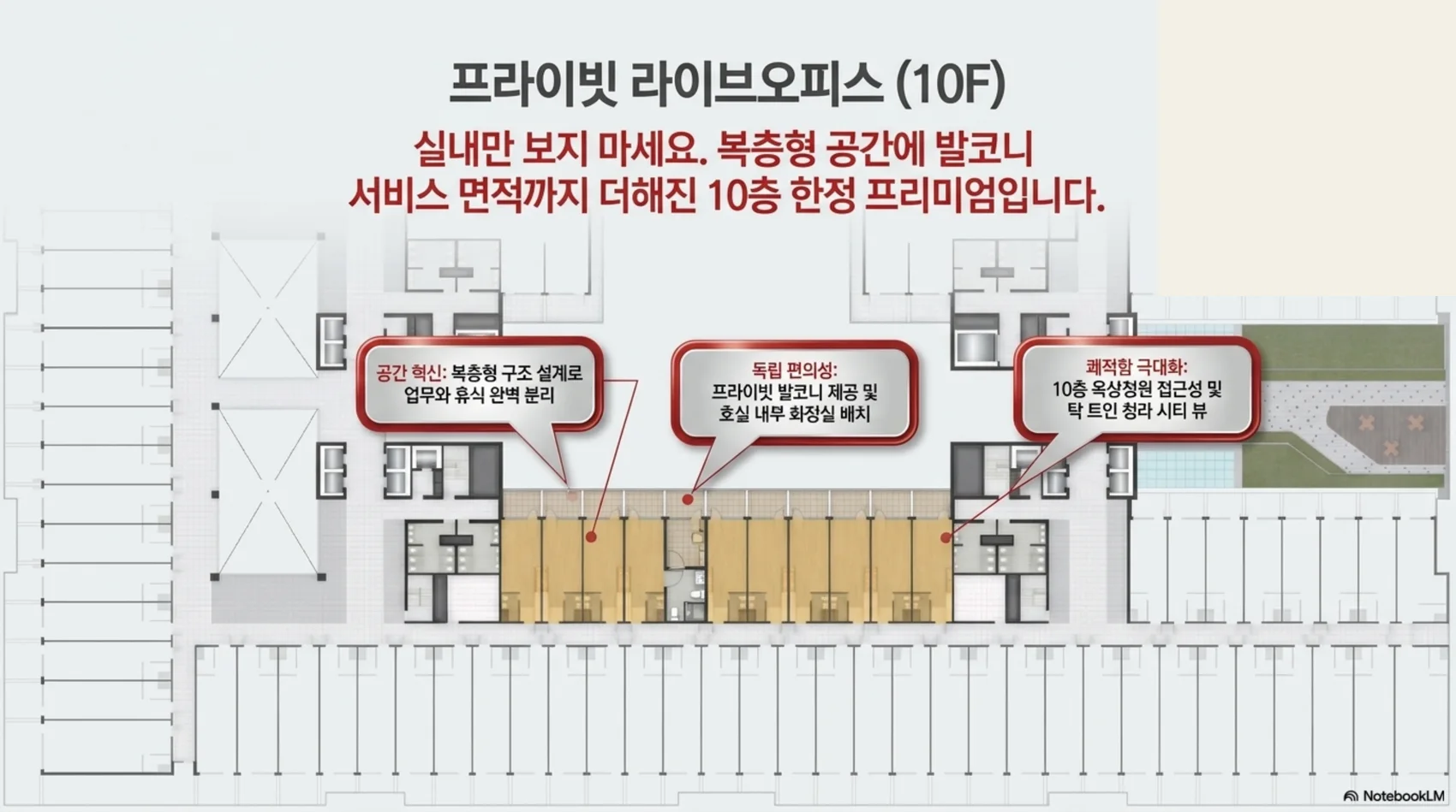 라이브오피스(10F) 평면 구성 참고도